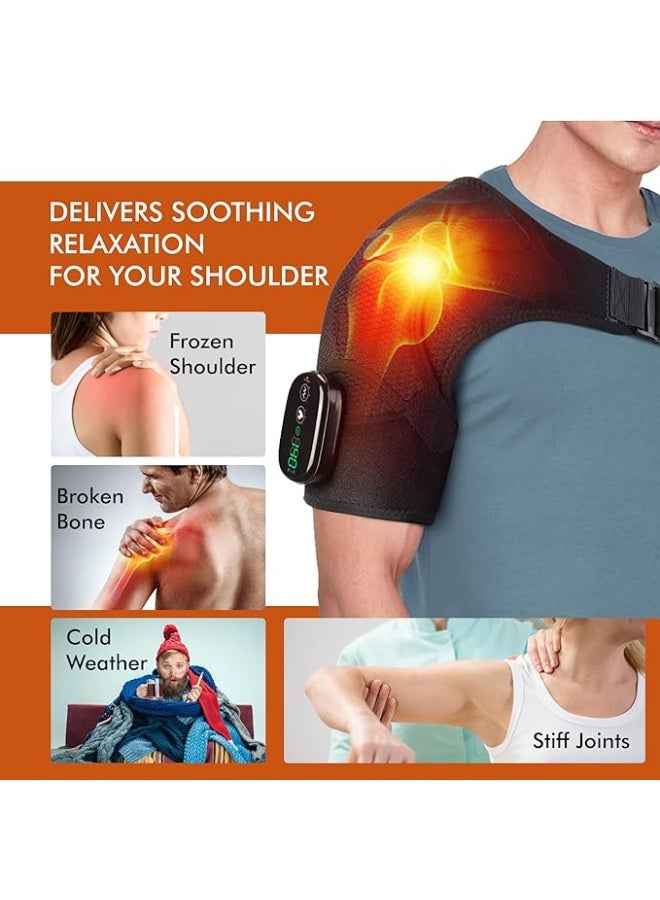 1Pcs Heated Shoulder Wrap with Massage, Shoulder Heating Pad for Rotator Cuff Frozen Shoulder, Cordless Shoulder Heating Pads Shoulder Massager with Heat. ﻿ - Image 4